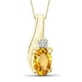 thumbnail image 1 of JewelersClub Silver Necklaces for Women –Silver Necklace for Women 14K Gold Plated Silver – Citrine Necklace Centerpiece, White Diamond Accents – Hypoallergenic Pendant, 1 of 4