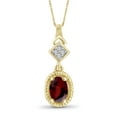 thumbnail image 1 of JewelersClub Silver Necklaces for Women –Silver Necklace for Women 14K Gold Plated Silver – Garnet Necklace Centerpiece, White Diamond Accents – Hypoallergenic Pendant, 1 of 4