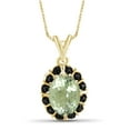 thumbnail image 1 of JewelersClub Silver Necklaces for Women –Silver Necklace for Women 14K Gold Plated Silver – Green Amethyst Necklace Centerpiece, Black Diamond Accents – Hypoallergenic Pendant, 1 of 4
