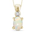 thumbnail image 1 of JewelersClub Silver Necklaces for Women –Silver Necklace for Women 14K Gold Plated Silver – Opal Necklace Centerpiece, White Diamond Accents – Hypoallergenic Pendant, 1 of 4