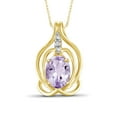thumbnail image 1 of JewelersClub Silver Necklaces for Women –Silver Necklace for Women 14K Gold Plated Silver – Pink Amethyst Necklace Centerpiece, White Diamond Accents – Hypoallergenic Pendant, 1 of 4