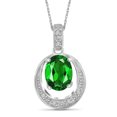 thumbnail image 1 of JewelersClub Silver Necklaces for Women –Silver Necklace for Women .925 Sterling Silver – Chrome Diopside Necklace Centerpiece, White Diamond Accents – Hypoallergenic Pendant, 1 of 4