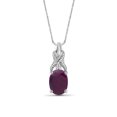 thumbnail image 1 of JewelersClub Silver Necklaces for Women –Silver Necklace for Women .925 Sterling Silver – Ruby Necklace Centerpiece, White Diamond Accents – Hypoallergenic Pendant, 1 of 4