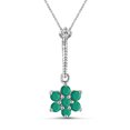 thumbnail image 1 of JewelersClub Silver Necklaces for Women –Silver Necklace for Women .925 Sterling Silver – Emerald Necklace Centerpiece, White Diamond Accents – Hypoallergenic Pendant, 1 of 4
