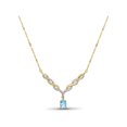 thumbnail image 1 of JewelersClub Sky Blue Topaz Gemstone Necklace for Women & Girls | 14k gold-plated Silver | Diamond V-Shaped Pendant on a 18" Rope Chain, 1 of 5