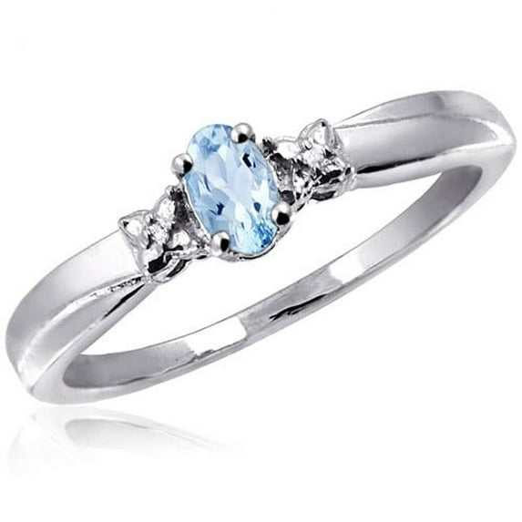 JewelersClub Sky Blue Topaz Ring Birthstone Jewelry – 0.25 Carat Sky Blue Topaz 0.925 Sterling Silver Ring Jewelry with White Diamond Accent – Gemstone Rings with Hypoallergenic 0.925 Sterling Silver