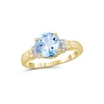 thumbnail image 1 of JewelersClub Sky Blue Topaz Ring Birthstone Jewelry–2.33 Carat Sky Blue Topaz 14K Gold Plated Silver Ring Jewelry with White Diamond Accent–Gemstone Rings with Hypoallergenic 14K Gold Plated Silver, 1 of 4