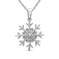 thumbnail image 1 of JewelersClub Snowflake Necklace Diamond Necklaces for Women – Genuine White Diamond. 925 Sterling Silver Necklace Snowflake – Christmas Gifts for Women – Silver Diamond Pendant Necklace for Women, 1 of 5