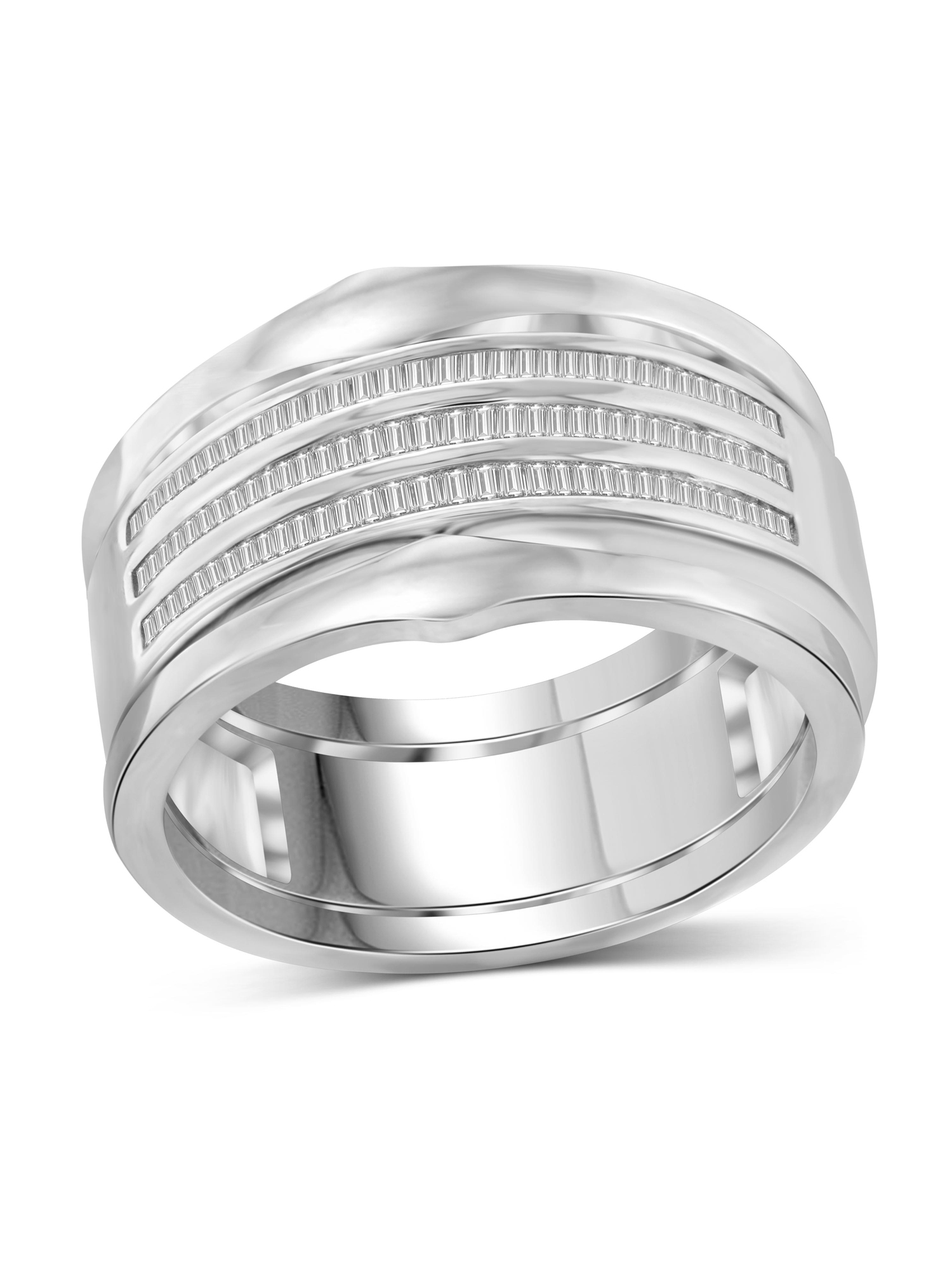JewelersClub Stackable Diamond Rings for Women – 1/2 Carat White Diamond Ring Jewelry– 0.925 Sterling Silver Stackable Bands for Women –– Stackable Ring Set by JewelersClub