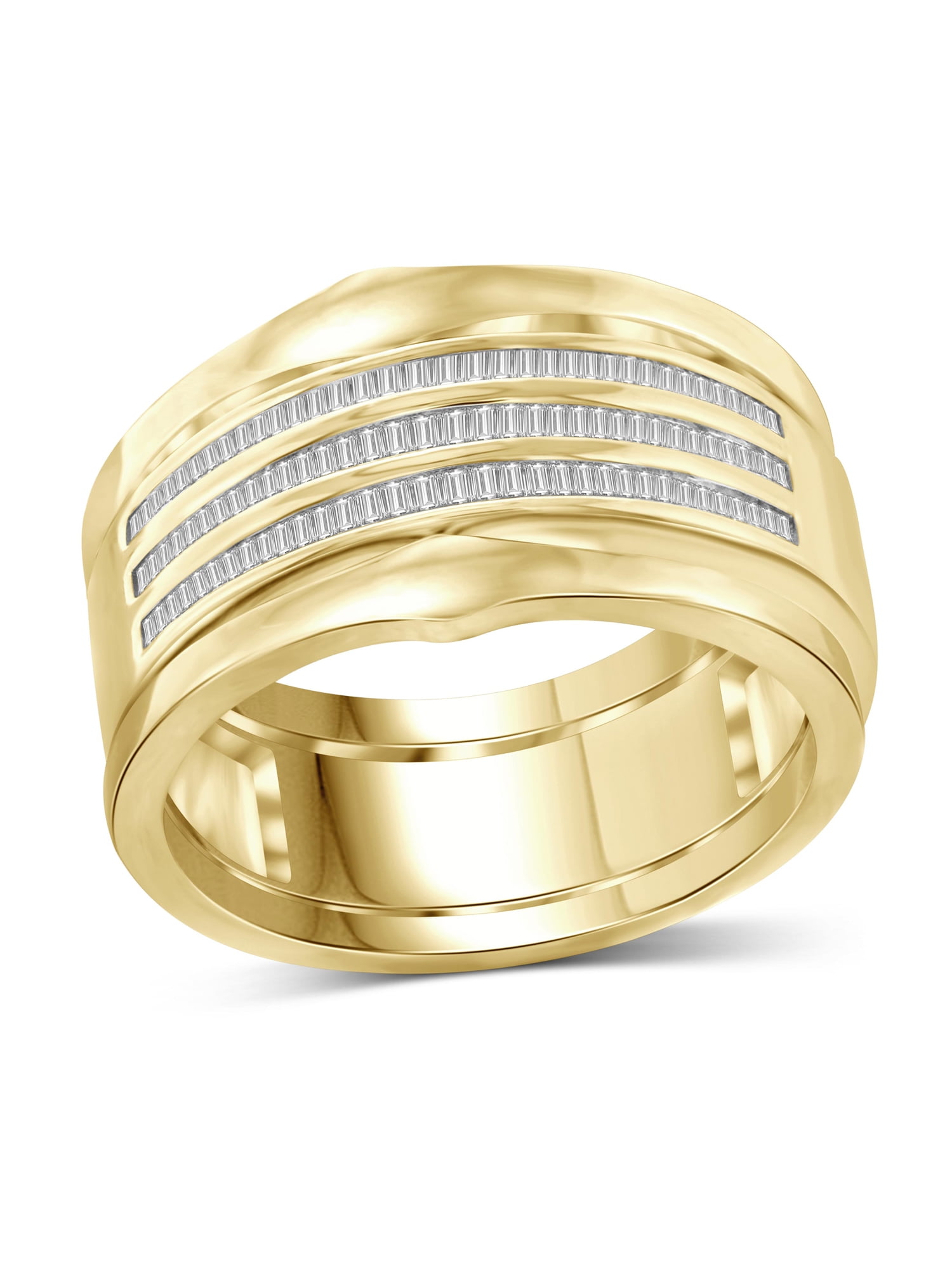 JewelersClub Stackable Diamond Rings for Women – 1/2 Carat White Diamond Ring Jewelry– 14K Gold Plated Silver Stackable Bands for Women –– Stackable Ring Set by JewelersClub