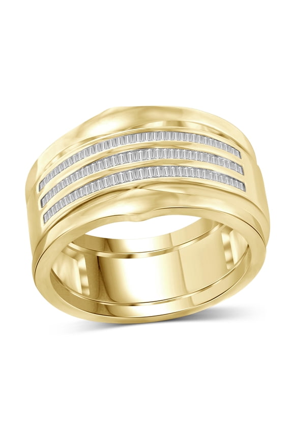 Stackable Diamond Rings for Women – 1/2 Carat White Diamond Ring Jewelry– 14K Gold Plated Silver Stackable Bands for Women –– Stackable Ring Set by JewelersClub