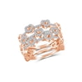 thumbnail image 1 of JewelersClub Stackable Diamond Rings for Women – 1/3 Carat White Diamond Ring Jewelry– Rose Gold Over Silver Stackable Bands for Women –– Stackable Ring Set by JewelersClub, 1 of 4