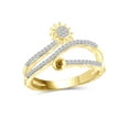 thumbnail image 1 of JewelersClub Stackable Diamond Rings for Women – 1/4 Carat White Diamond Ring Jewelry– 14K Gold Plated Silver Stackable Bands for Women –– Stackable Ring Set by JewelersClub, 1 of 1