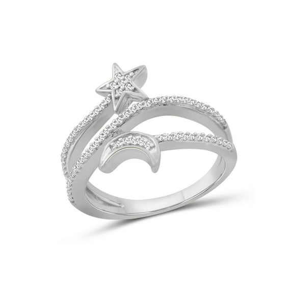 JewelersClub Stackable Diamond Rings for Women – 1/4 Carat White Diamond Ring Jewelry– Sterling Silver Stackable Bands for Women –– Stackable Ring Set by JewelersClub