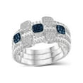 thumbnail image 1 of JewelersClub Stackable Diamond Rings for Women – 1/5 Carat Blue & White Diamond Ring Jewelry– 0.925 Sterling Silver Stackable Bands for Women –– Stackable Ring Set by JewelersClub, 1 of 5