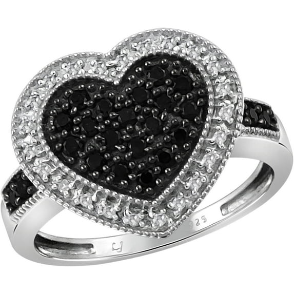 JewelersClub Sterling Silver 1/2 Carat White diamond Heart Cluster Ring for Women | Diamonds for Everyday Womens Wear