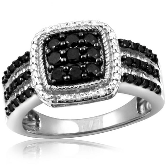 JewelersClub Sterling Silver 1 Carat Black & White Diamond Ring for Women | Diamonds for Everyday Womens