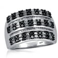 thumbnail image 1 of JewelersClub Sterling Silver 1 Carat Black & White Diamond Ring for Women, 1 of 2