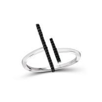 JewelersClub Sterling Silver Accent Black diamond Open Ring for Women | Diamonds for Everyday Womens Wear