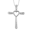 thumbnail image 1 of JewelersClub Sterling Silver Accent Diamond Cross Pendant Necklace for Women White Diamonds + 18” Rope Chain Included JewelersClub Sterling Silver, 1 of 3