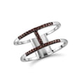 thumbnail image 1 of JewelersClub Sterling Silver Accent Red diamond Open Ring for Women | Diamonds for Everyday Womens Wear, 1 of 4