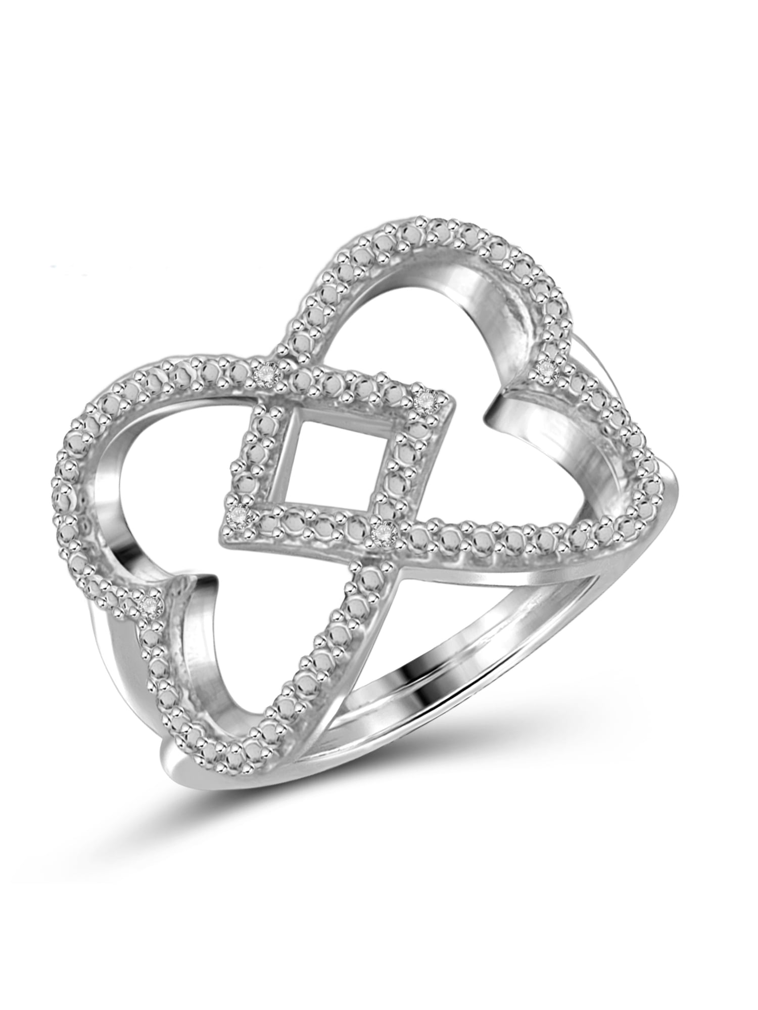 JewelersClub Sterling Silver Accent White diamond Open Ring for Women | Diamonds for Everyday Womens Wear