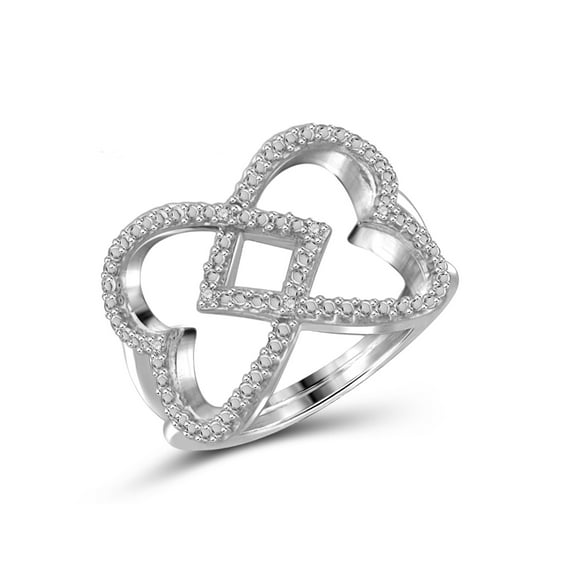 JewelersClub Sterling Silver Accent White diamond Open Ring for Women | Diamonds for Everyday Womens Wear