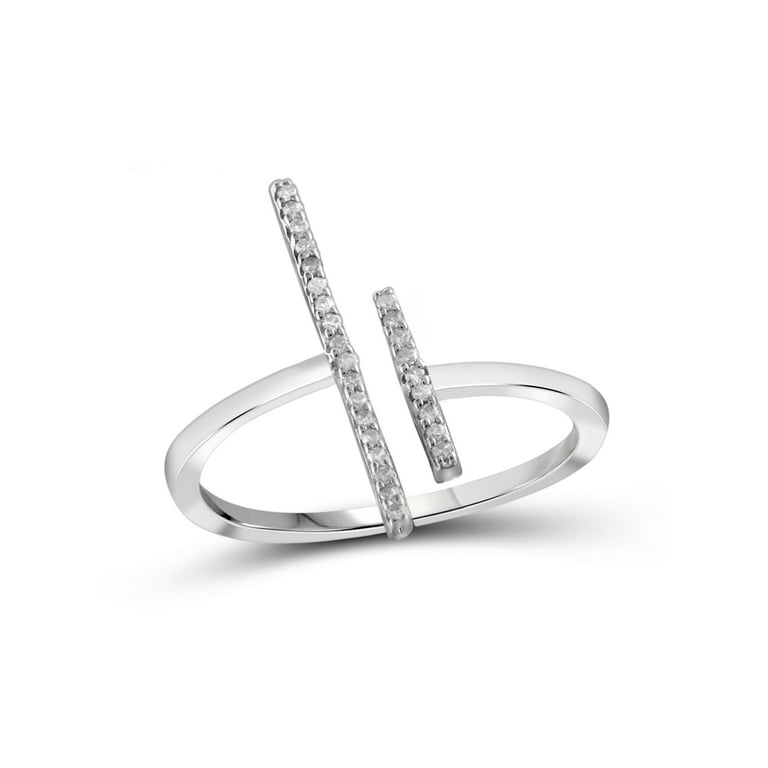 JewelersClub Sterling Silver Accent White diamond Open Ring for
