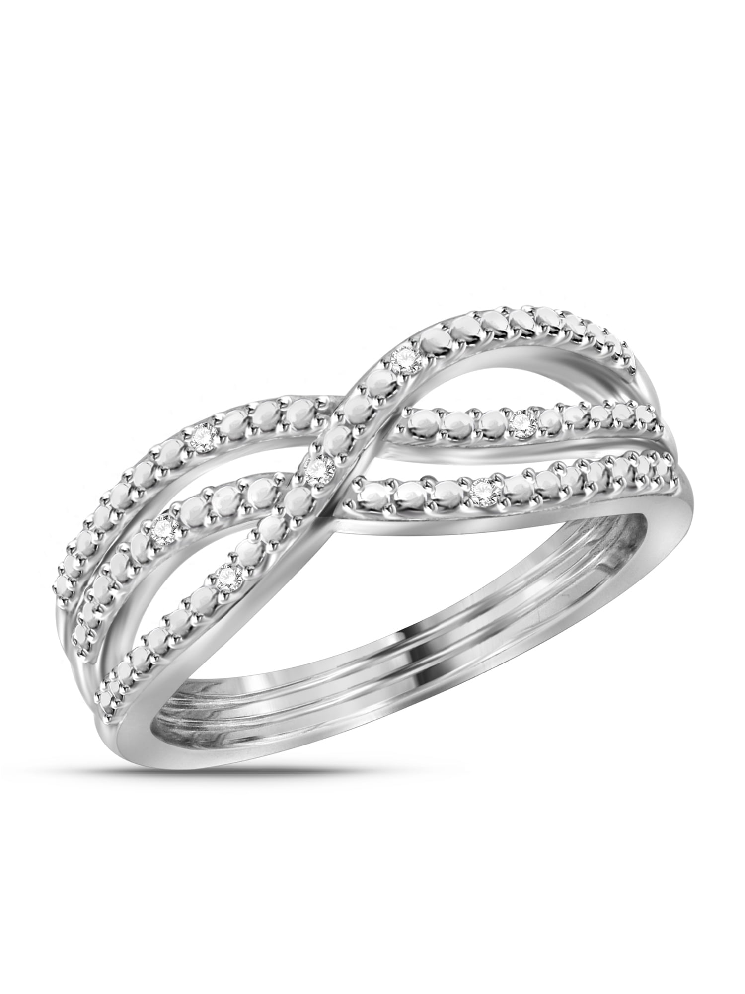 JewelersClub Sterling Silver Accent White diamond Open Ring for Women | Diamonds for Everyday Womens Wear