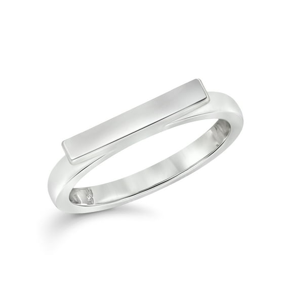 JewelersClub Sterling Silver Bar Ring for Women | Dainty Sterling Silver Promise Ring For Women | Silver Bar Ring For Women