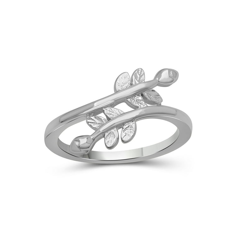 JewelersClub Sterling Silver Leaf Friendship Ring for Women
