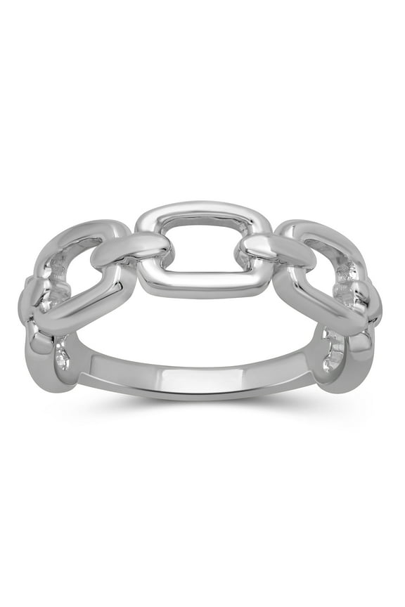 Sterling Silver Link Friendship Ring for Women | Dainty Sterling Silver Promise Ring For Women | Silver Hand-Crafted Link Ring For Women