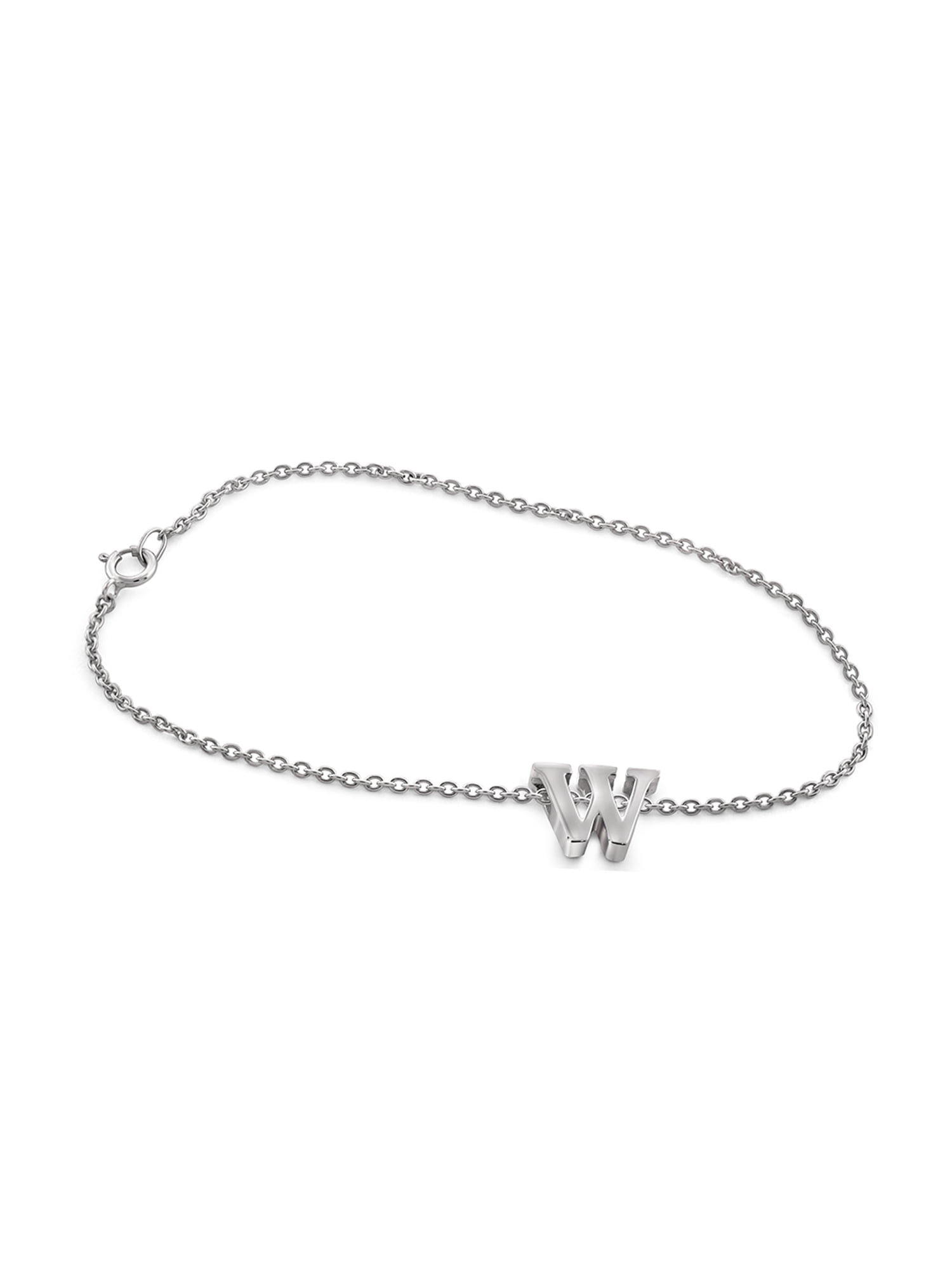 JewelersClub Sterling Silver Minimalist Initial Charm Bracelet