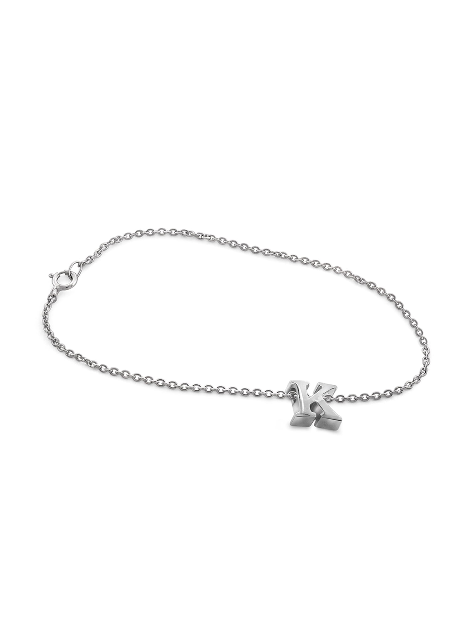 JewelersClub Sterling Silver Minimalist Initial Charm Bracelet