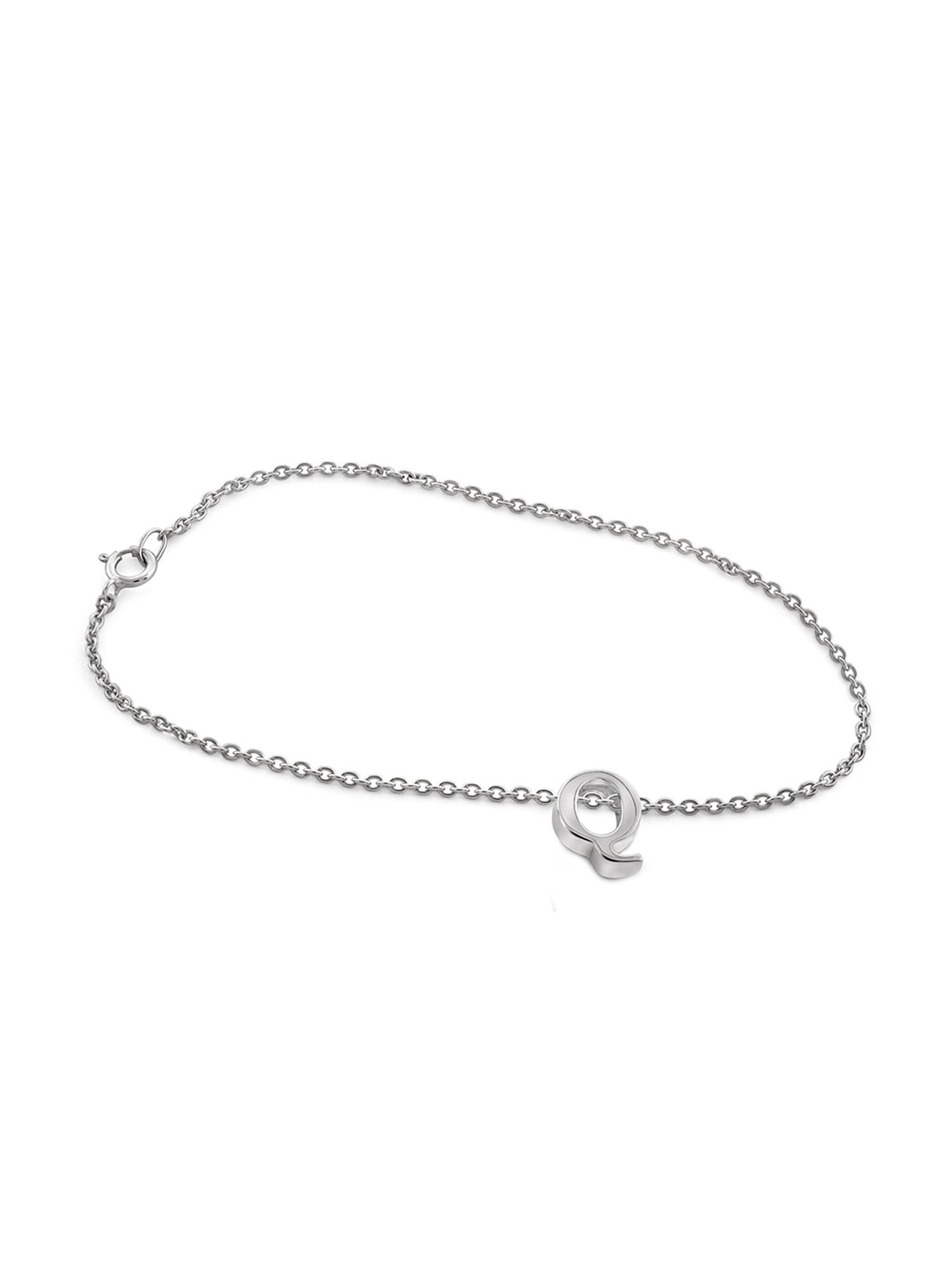 JewelersClub Sterling Silver Minimalist Initial Charm Bracelet