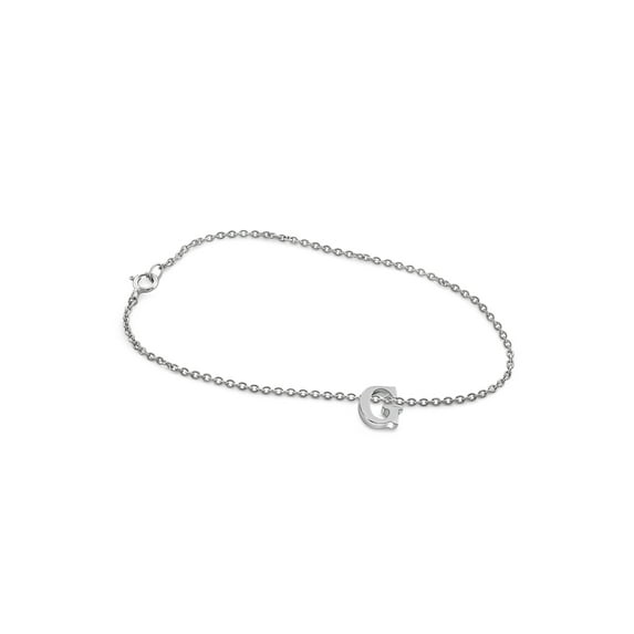 JewelersClub Sterling Silver Minimalist Initial Charm Bracelet