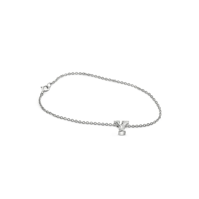 JewelersClub Sterling Silver Y Initial Charm Bracelet 