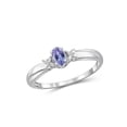 thumbnail image 1 of JewelersClub Tanzanite Ring Birthstone Jewelry – 0.25 Carat Tanzanite 0.925 Sterling Silver Ring Jewelry with White Diamond Accent – Gemstone Rings with Hypoallergenic 0.925 Sterling Silver Band, 1 of 4