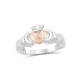 thumbnail image 1 of JewelersClub Two Tone Sterling Silver Accent White diamond Claddagh Ring for Women | Diamonds for Everyday Womens Wear, 1 of 4