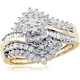 thumbnail image 1 of JewelersClub White Diamond 1 Carat Ring with 14K Gold over Silver for Women & Girls, 1 of 1
