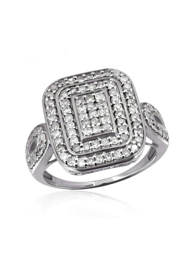 White Diamond 1 Carat Ring with Sterling Silver for Women & Girls