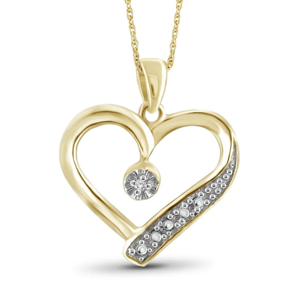 JewelersClub White Diamond Accent 14K Gold Over Silver Heart Pendant, 18"