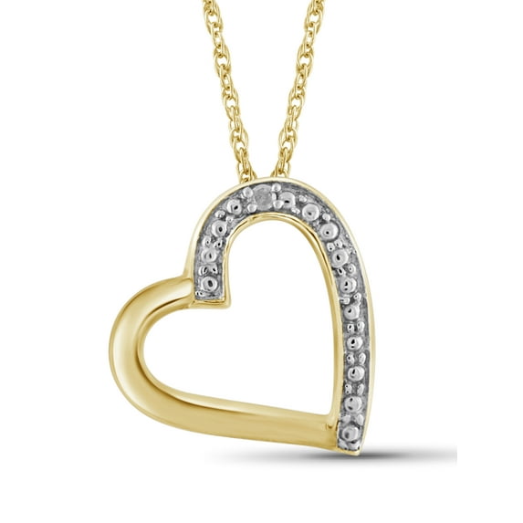 JewelersClub White Diamond Accent 14K Gold over Silver Heart Pendant, 18"