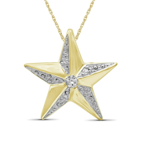 JewelersClub White Diamond Accent 14k Gold Over Silver Star Shape Pendant