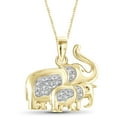 thumbnail image 1 of JewelersClub White Diamond Accent 14kt Gold-Plated Elephant Pendant, 18", 1 of 4