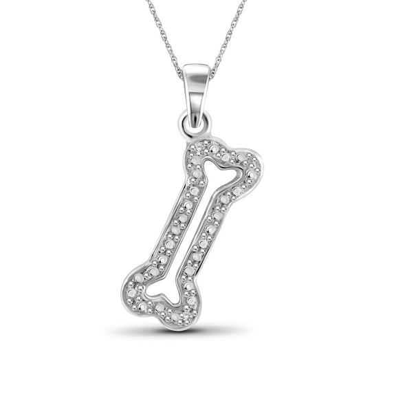 JewelersClub White Diamond Accent Sterling Silver Bone Pendant, 18"