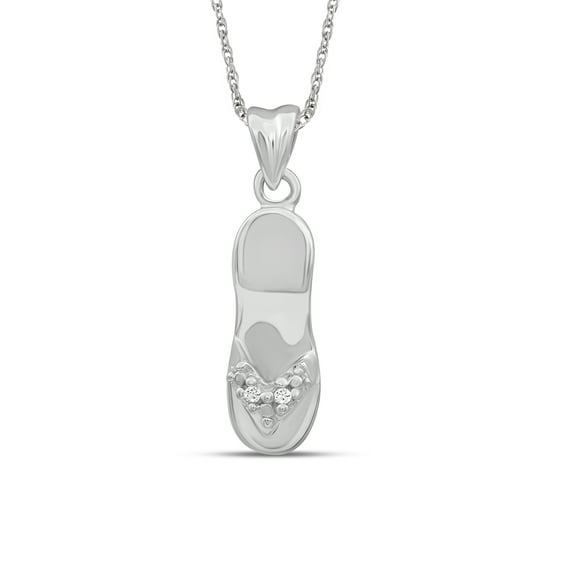 JewelersClub White Diamond Accent Sterling Silver Flip Flop Pendant