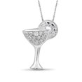 thumbnail image 1 of JewelersClub White Diamond Accent Sterling Silver Glass Pendant, 1 of 4