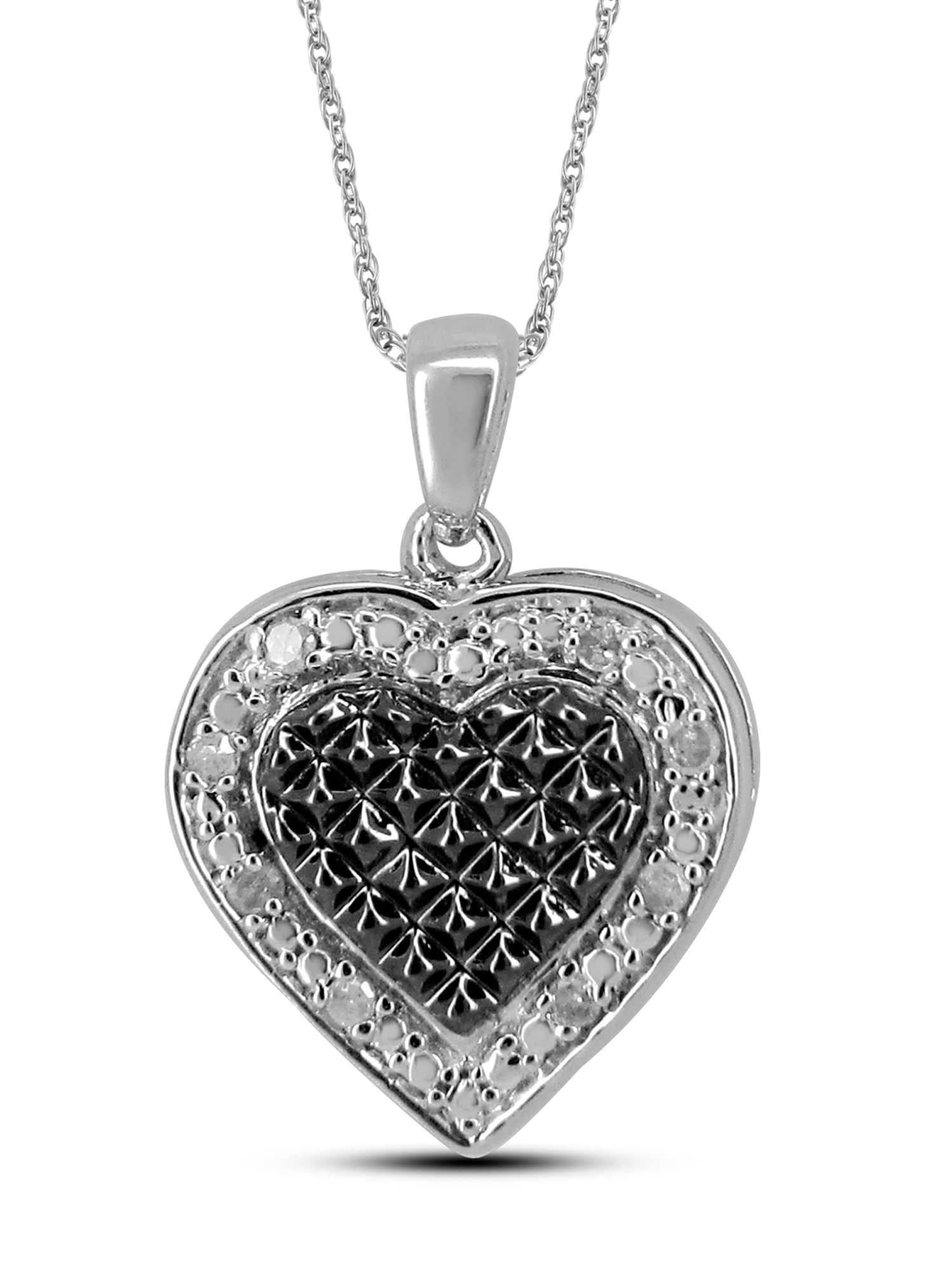 JewelersClub White Diamond Accent Sterling Silver Heart Pendant, 18"