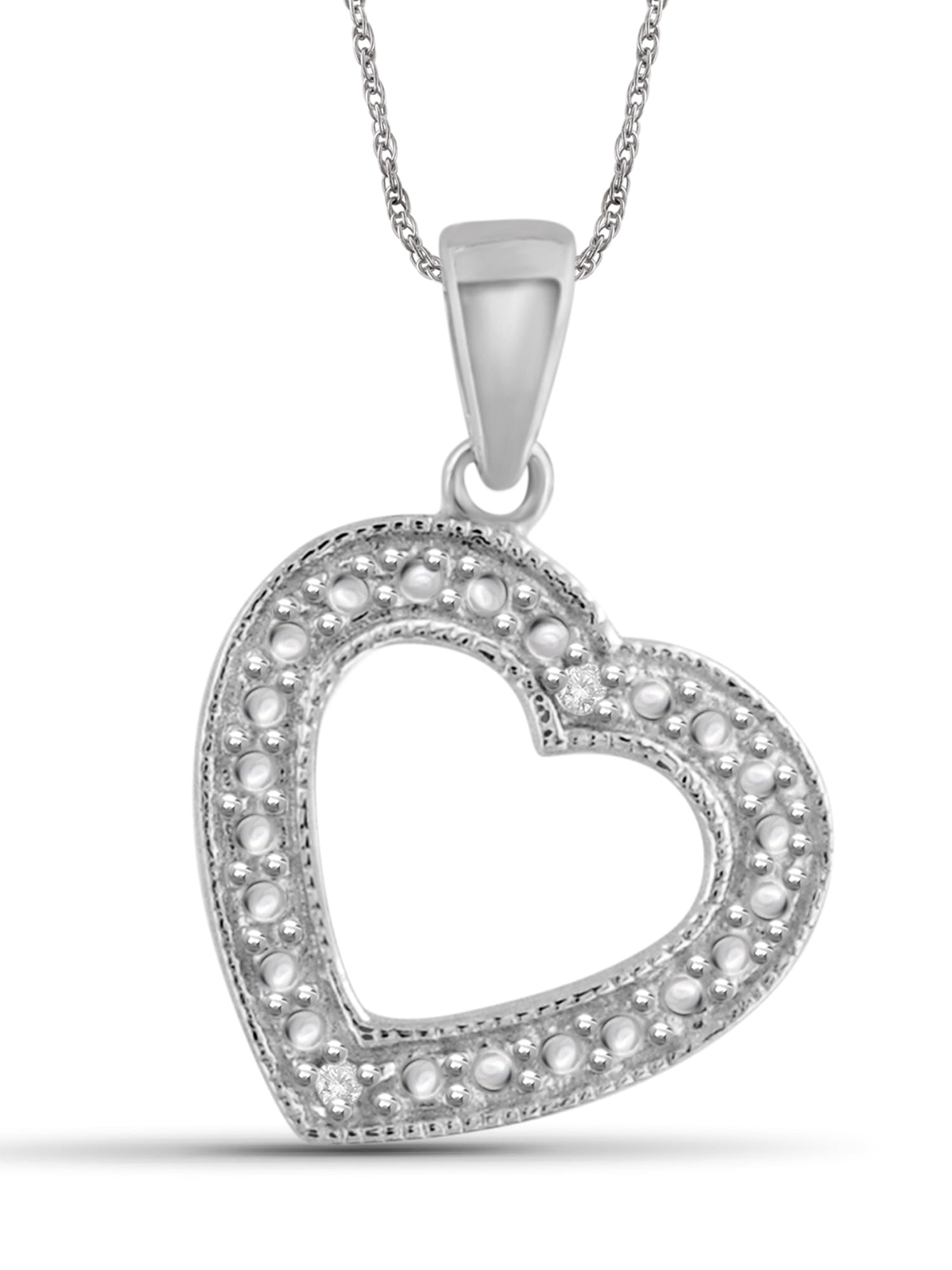 JewelersClub White Diamond Accent Sterling Silver Heart Pendant, 18"